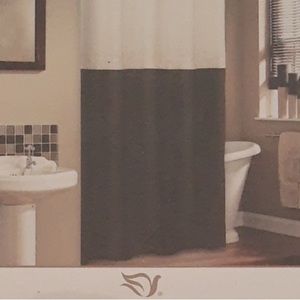 Veratax cream brown coffee tan neutral beige shower curtain cloth soho linen